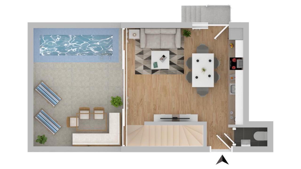 Villa Solis Lacus Modern Apartment - Private Heated Pool - Smart Tv Sky X - Free Parking Нівице Екстер'єр фото